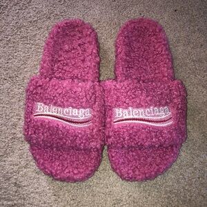 Balenciaga Pink Furry Slides